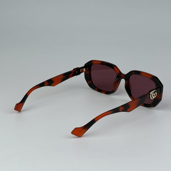 Gucci GG1535S 005 BRAND NEW Sunglasses Orange Havana Violet Women Geometric - Picture 7 of 11